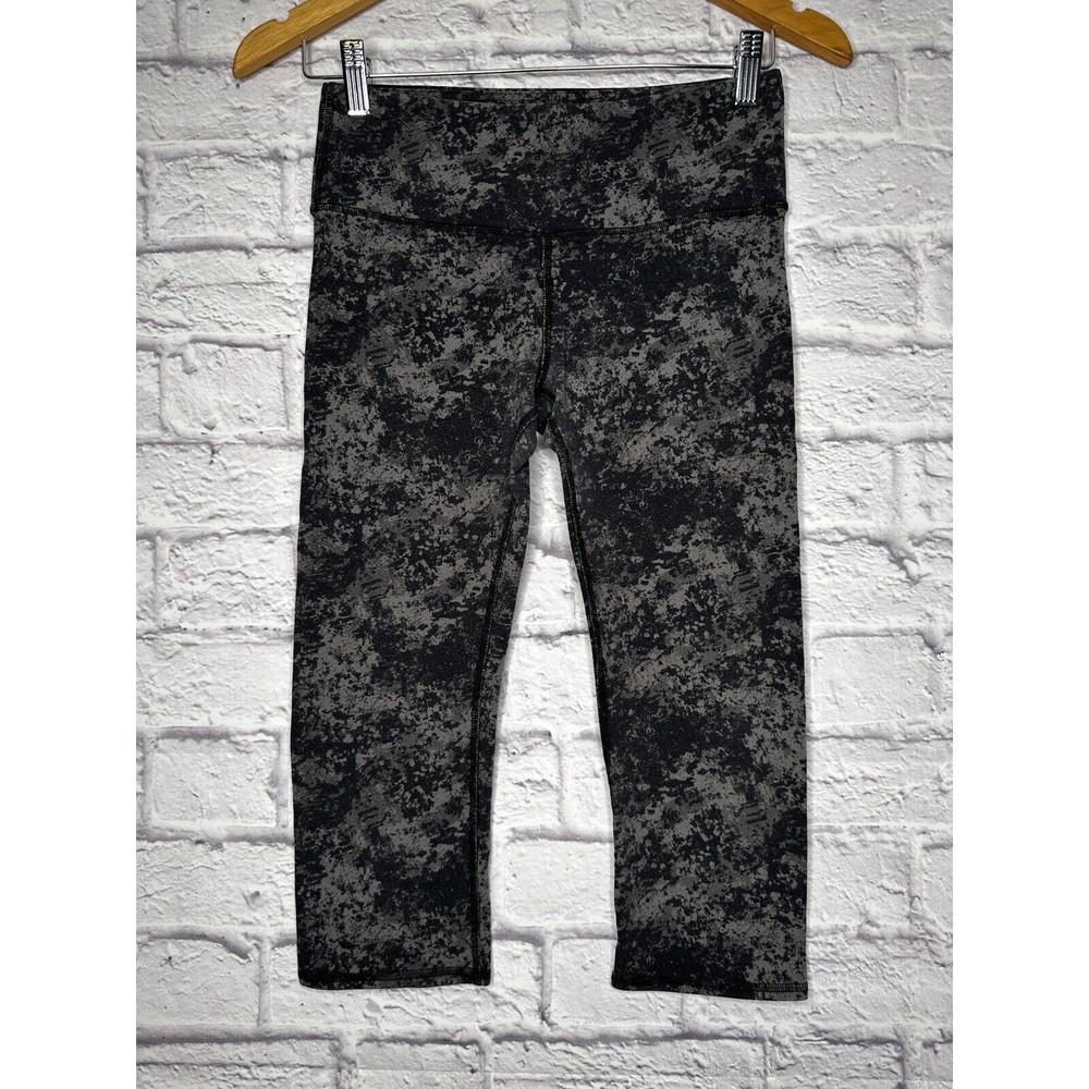 ALO Yoga Women's Cropped Leggings Acid Wash Mid Rise Measured Size Small‎